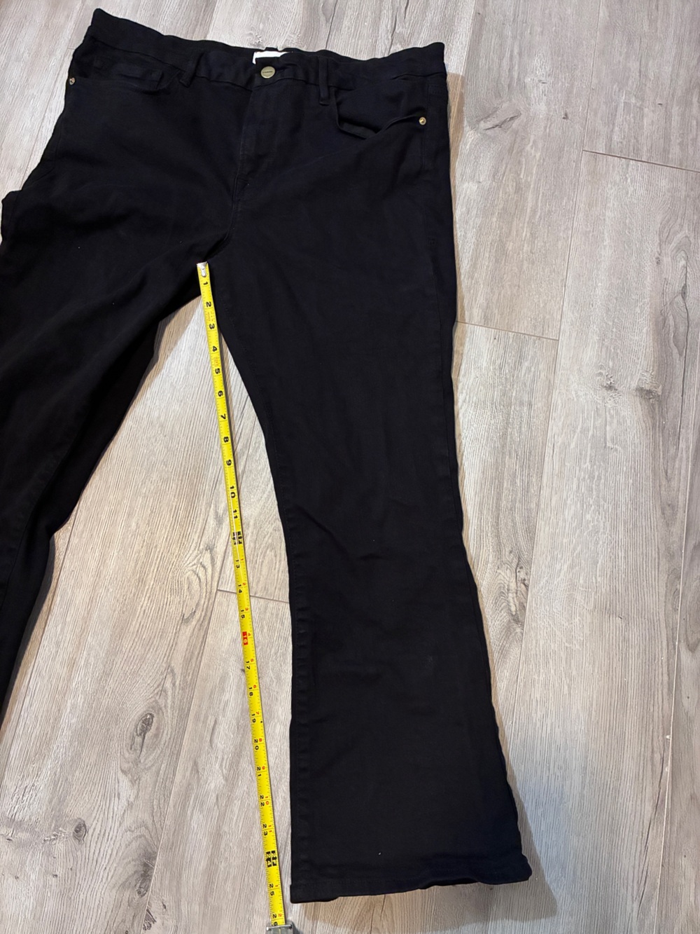 FRAME Le Crop Mini Boot Jeans Black Film Noir Size 33 Cropped Bootcut - Picture 10 of 12